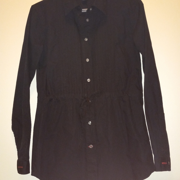 Tommy Hilfiger Button Up Black Blouse - Picture 6 of 6